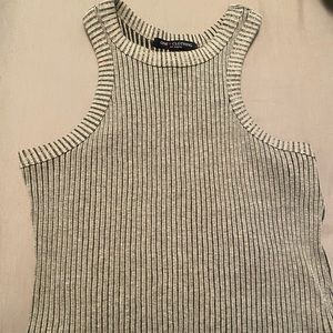 Grey Ribbed Tank Top